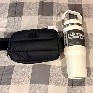 New STANLEY 30oz Flip Tumbler & Lululemon Everywhere Belt Bag Wunder Puff